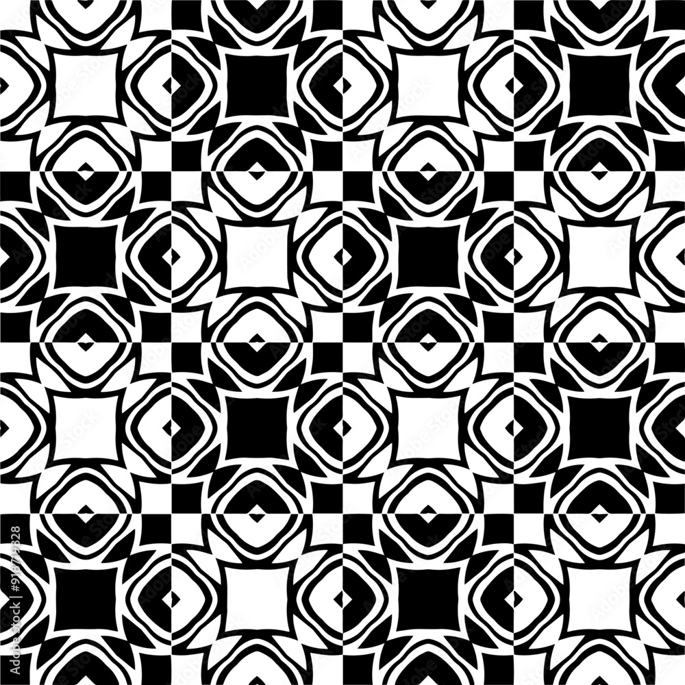 Black and white seamless pattern with abstract shapes. Repeat pattern for fashion, textile design, on wall paper, wrapping paper, fabrics and home decor. Black and white seamless pattern with abstract shapes. Repeat pattern for fashion, textile design, on wall paper, wrapping paper, fabrics and home decor.