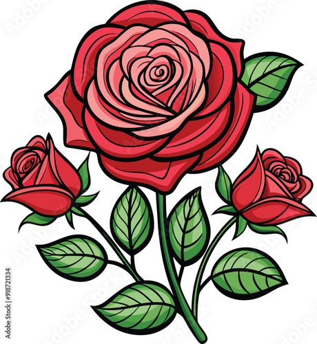 Vector drawing of Rose flower 