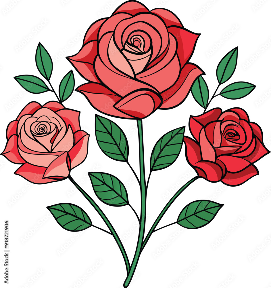 Vector drawing of Rose flower Vector drawing of Rose flower