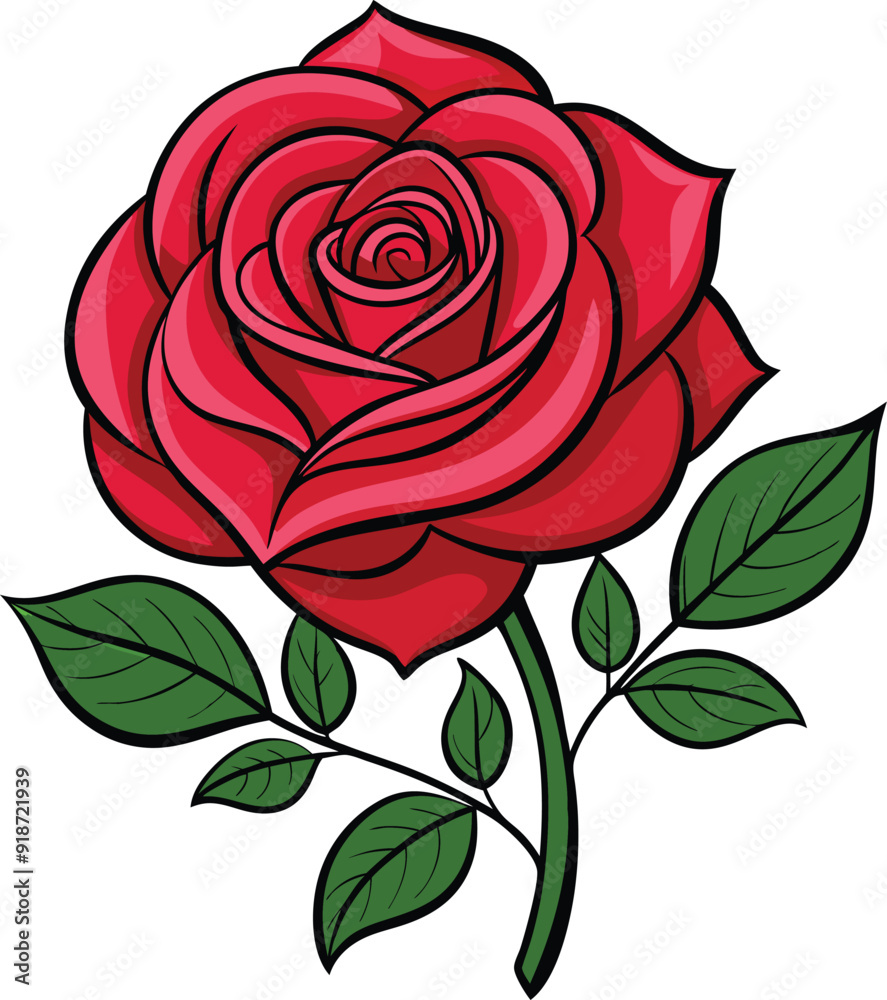 Vector drawing of Rose flower Vector drawing of Rose flower