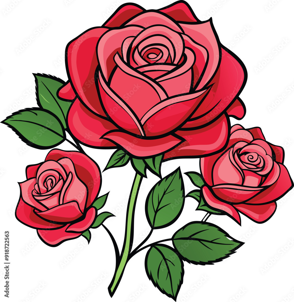 Vector drawing of Rose flower Vector drawing of Rose flower