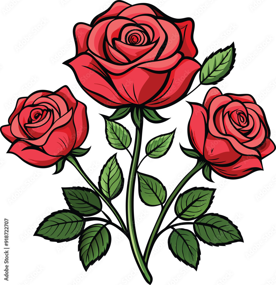 Vector drawing of Rose flower Vector drawing of Rose flower
