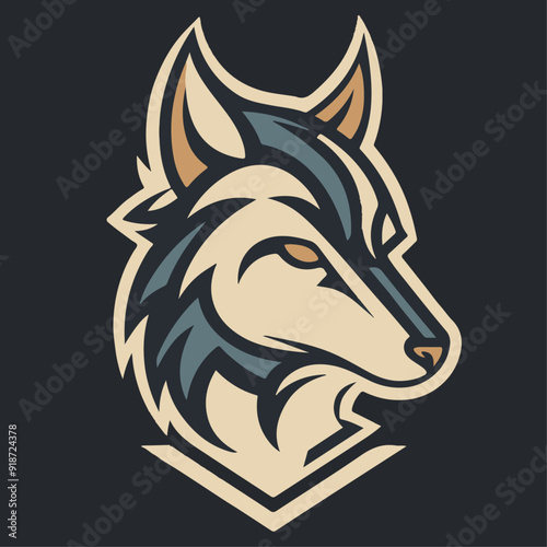 Wallpaper Mural wolf head icon mascot illustration vector design  Torontodigital.ca
