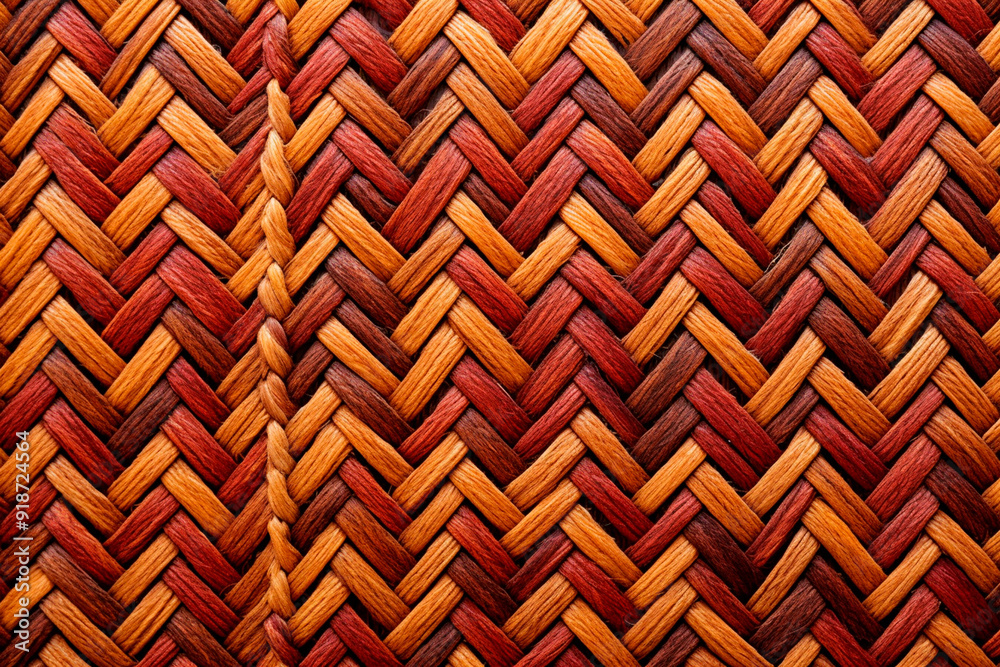 Detailed photo of a hemp rug featuring woven braids and earthy tones. Detailed photo of a hemp rug featuring woven braids and earthy tones.