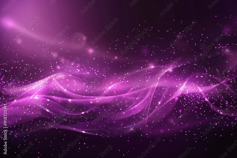 Fototapeta premium Purple Abstract Background with Sparkles and Glow