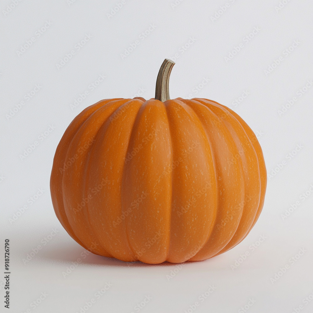 Obraz premium pumpkin orange vegetable squash food autumn harvest fall halloween nature seasonal ripe round stem fresh isolated 