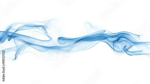 Blue smoke, vector illustration with a white background