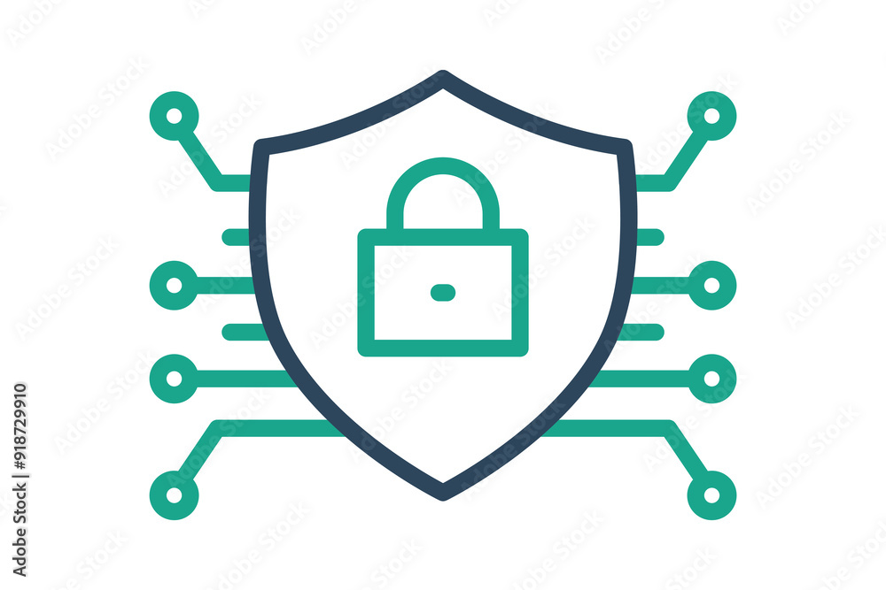 Cybersecurity icon. icon related to technology. line icon style. data analytics elements vector illustration Cybersecurity icon. icon related to technology. line icon style. data analytics elements vector illustration