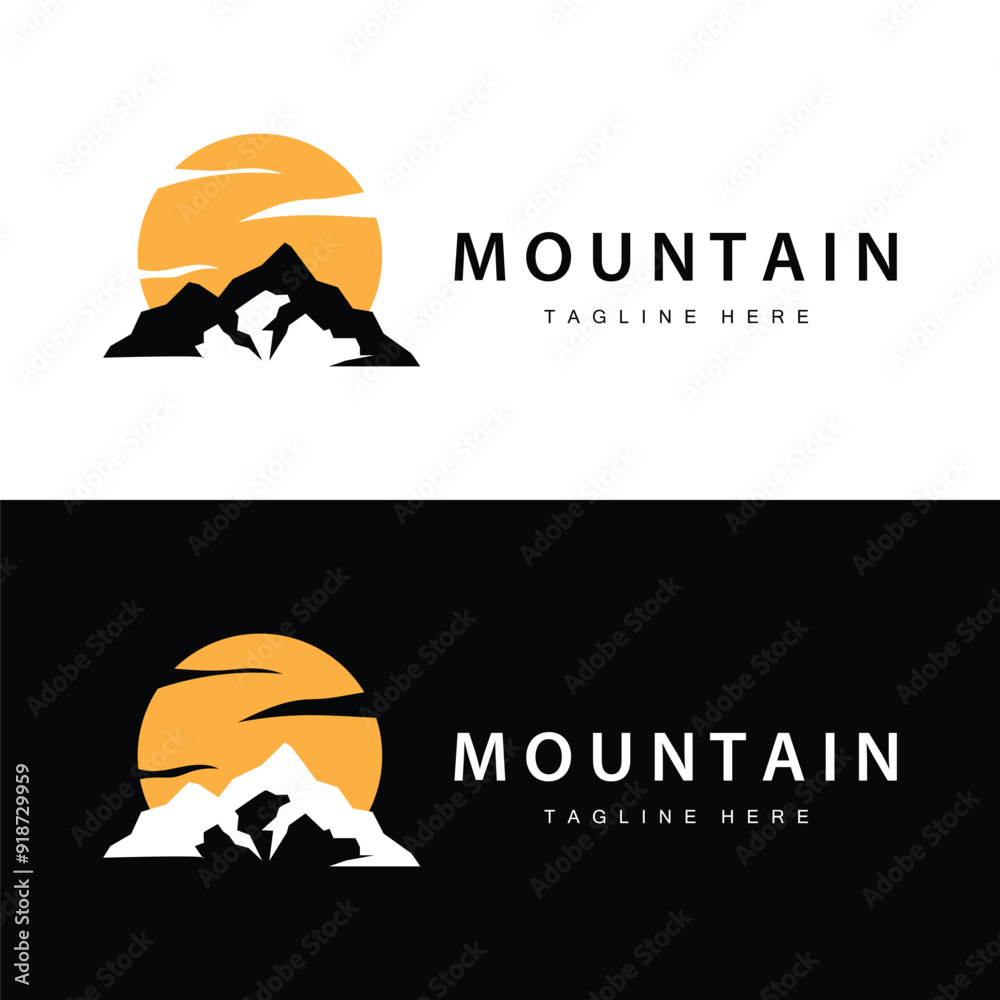 Mountain Logo Simple Illustration Silhouette Template Vector Design Mountain Logo Simple Illustration Silhouette Template Vector Design