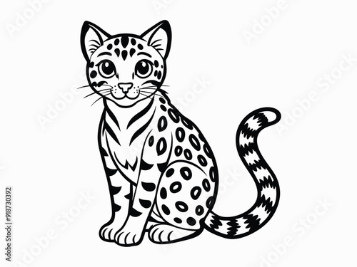 cute leopard cat sitting