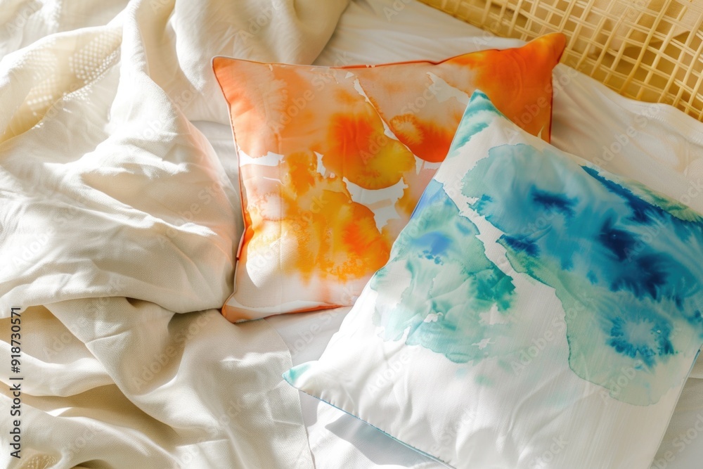 A simple bed frame with two pillows placed on top