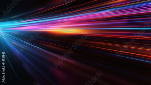 Abstract Neon Light Streaks Background