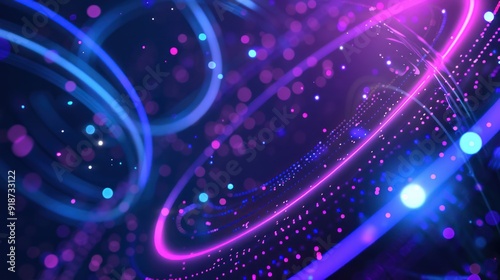 Abstract Blue and Pink Glowing Circles