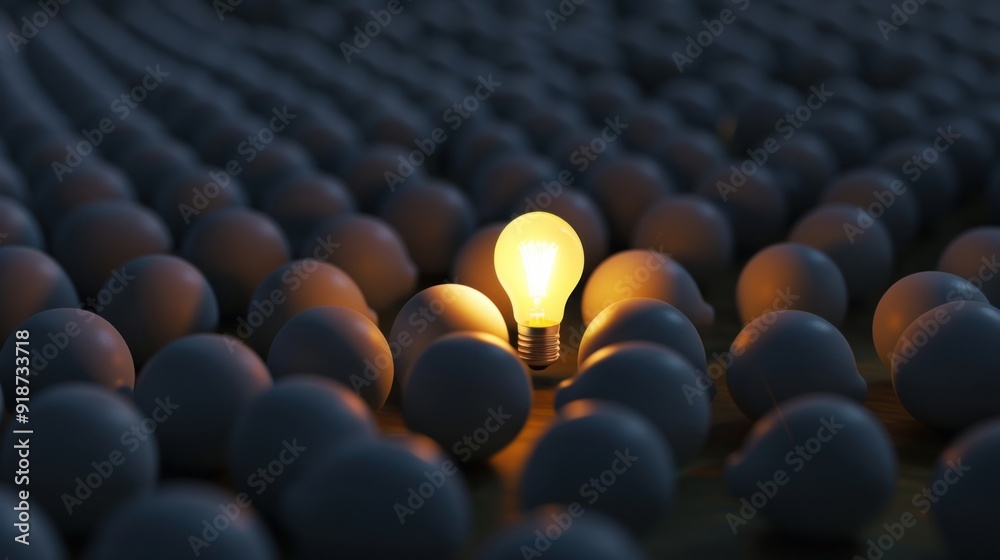 Obraz premium Illuminating Idea Amidst a Sea of Darkness