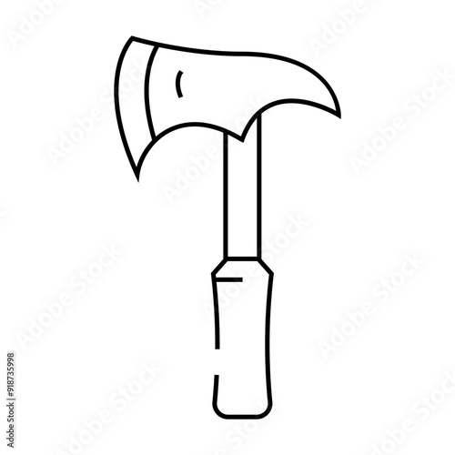 hunter axe tool line icon vector. hunter axe tool sign. isolated contour symbol black illustration