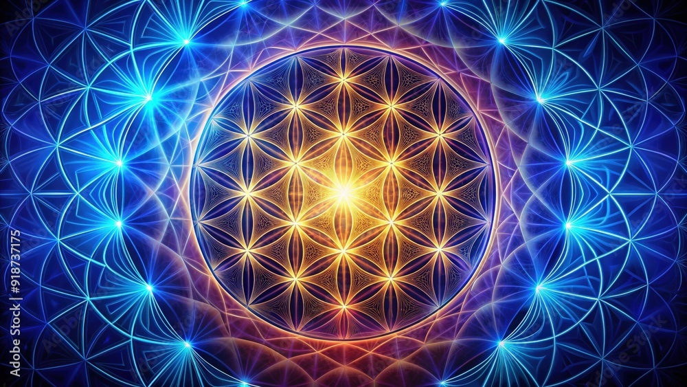 Sacred geometric pattern representing the interconnectedness of all life , Flower of life, cosmic Sacred geometric pattern representing the interconnectedness of all life , Flower of life, cosmic