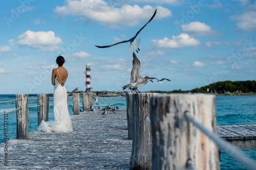 seagulls on the pier