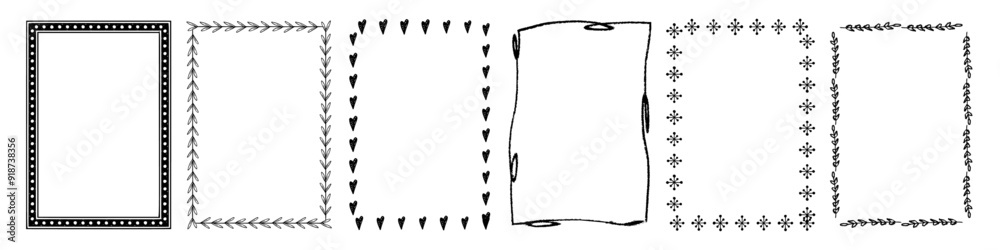 Collection of doodle frames design. Vector illustration Collection of doodle frames design. Vector illustration