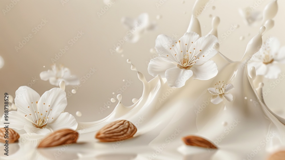 Almond Milk Splash with Cherry Blossoms Almond Milk Splash with Cherry Blossoms