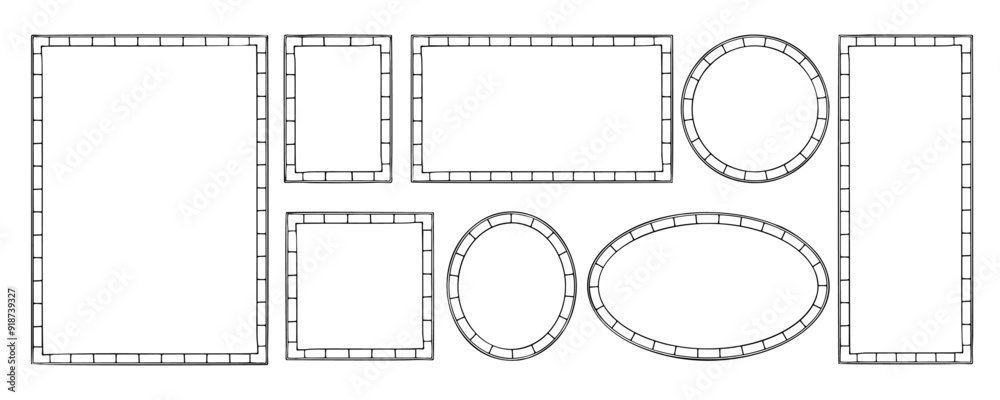 strped lines decorative frames collection set in black colours strped lines decorative frames collection set in black colours