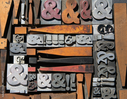 Ampersands & Exclamation marks, letterpress blocks