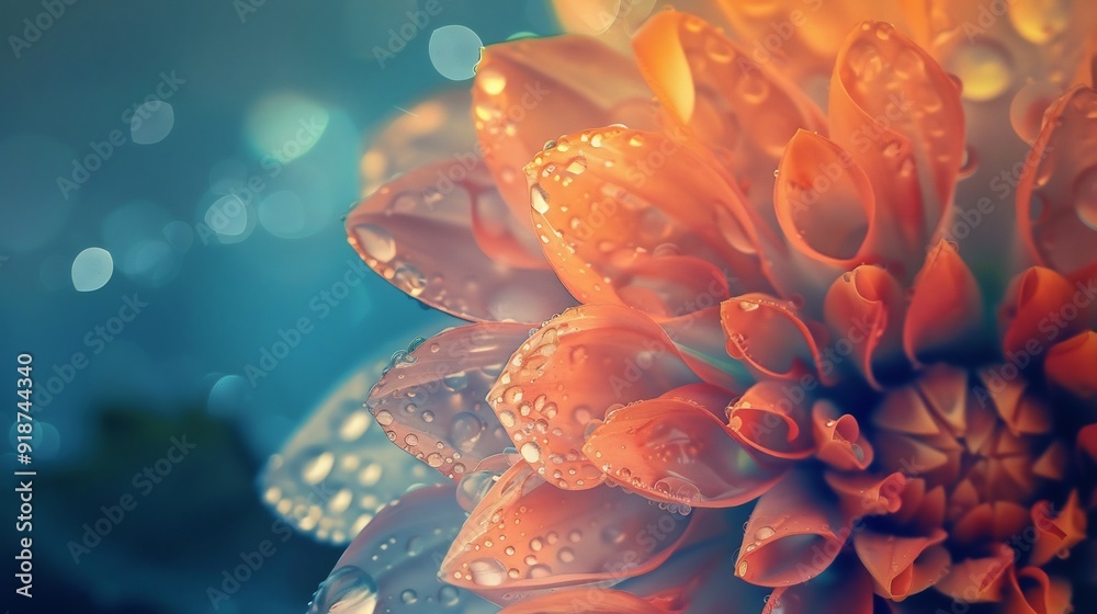 Close-Up of a Wet Orange Flower Petal Close-Up of a Wet Orange Flower Petal