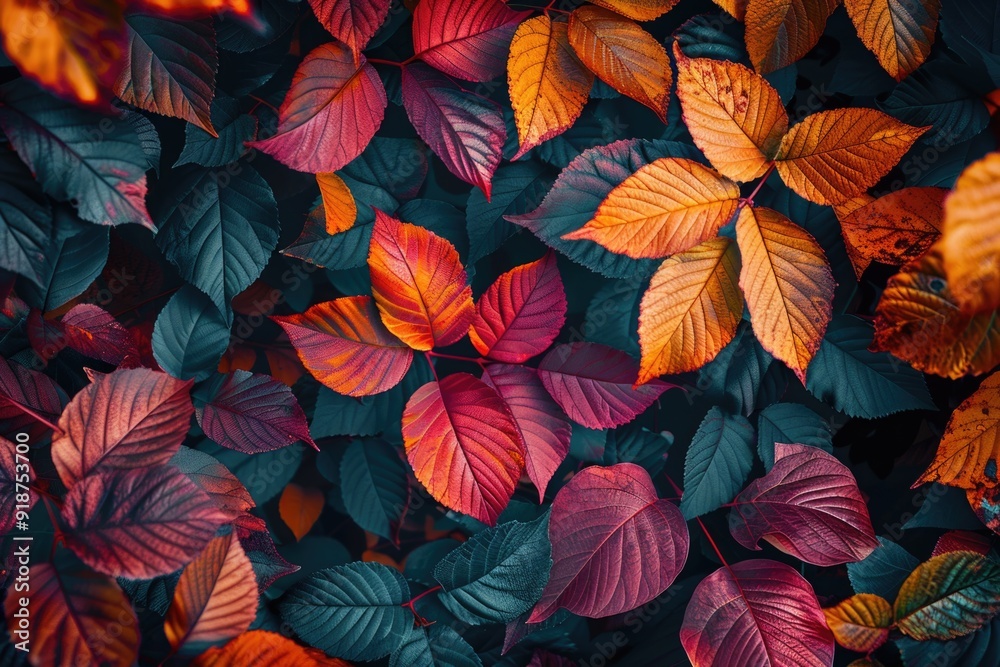A detailed view of a cluster of leaves, suitable for botanical or educational use A detailed view of a cluster of leaves, suitable for botanical or educational use