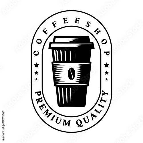 Vintage coffeeshop logo or label vector