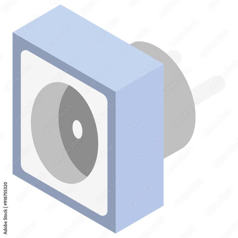 Obraz premium Electric Plug isometric 3d icon, related to technology, home appliances theme. use for modern concept, UI or UX kit, web and app development.