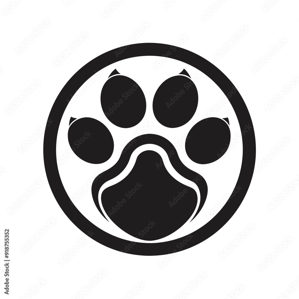 Pet logo design paw, vector for animal shop business Pet logo design paw, vector for animal shop business
