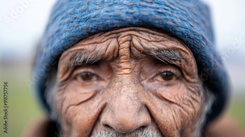 a closeup portrait of an elderly fisherman with weathered skin and a gentle smile symbolizing resilience and trust perfect for campaigns focusing on heritage and sustainability