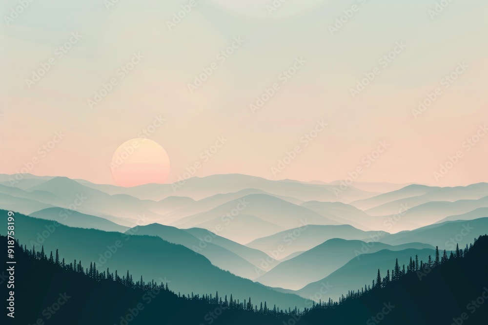 Sunset over mountains Sunset over mountains