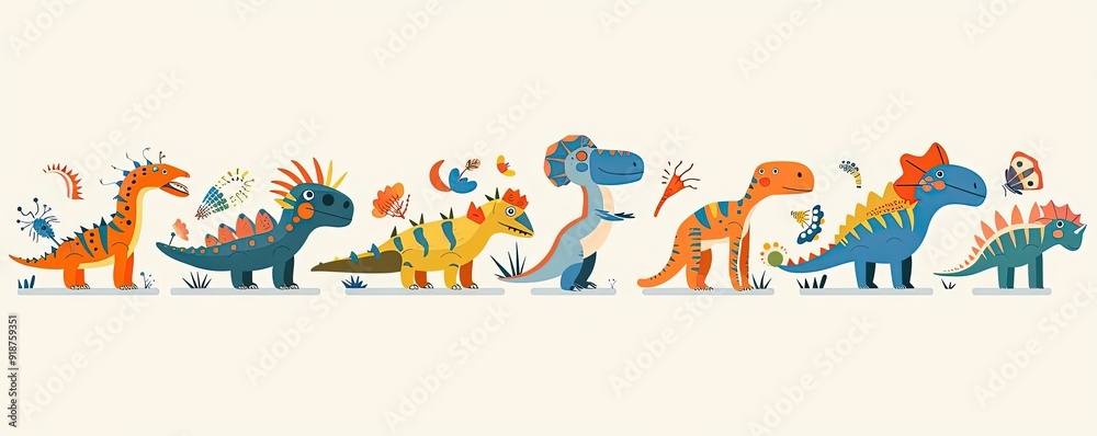 Evolutionary biology, species development, flat design illustration