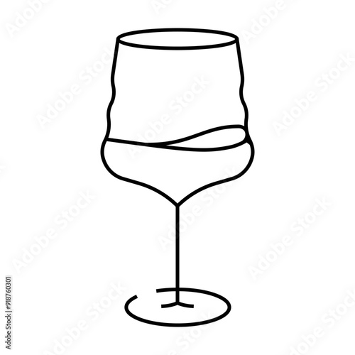 merlot wine glass line icon vector. merlot wine glass sign. isolated contour symbol black illustration