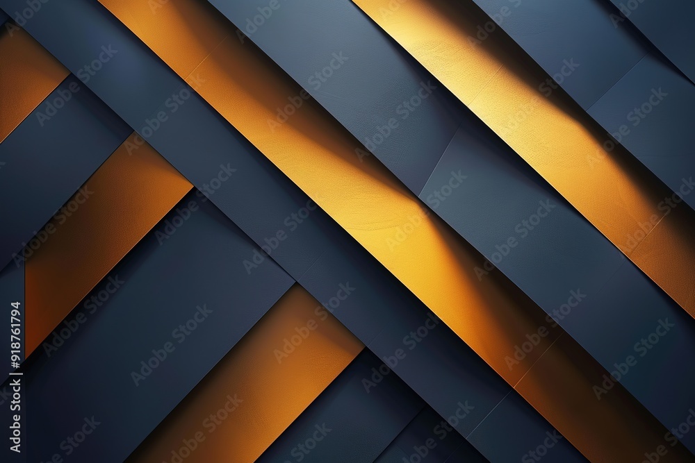 Abstract geometric background with blue and gold diagonal stripes. Abstract geometric background with blue and gold diagonal stripes.