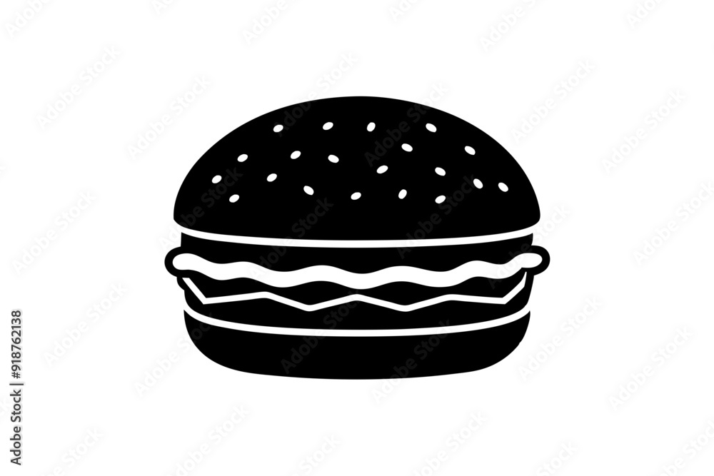 Hamburger vector silhouette, burger icon vector, Fast food silhouette vector illustration
Hamburger vector silhouette, burger icon vector, Fast food silhouette vector illustration