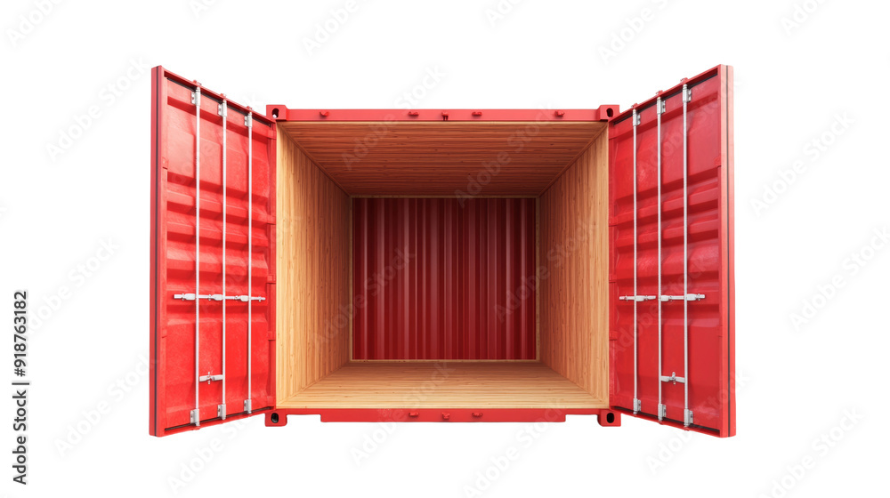 Cargo container open with door on transparent background. empty freight container for shipping and delivery concept. Cargo container open with door on transparent background. empty freight container for shipping and delivery concept.