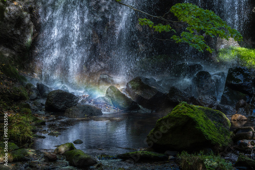 虹と滝沢不動滝
 photo