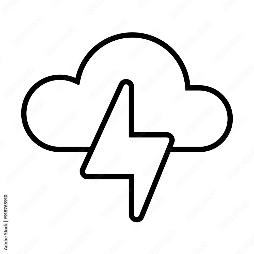 Thunder Icon in Line Style Suitable for Web, Apps, Presentation, or Printable Meanings Thunder Icon in Line Style Suitable for Web, Apps, Presentation, or Printable Meanings