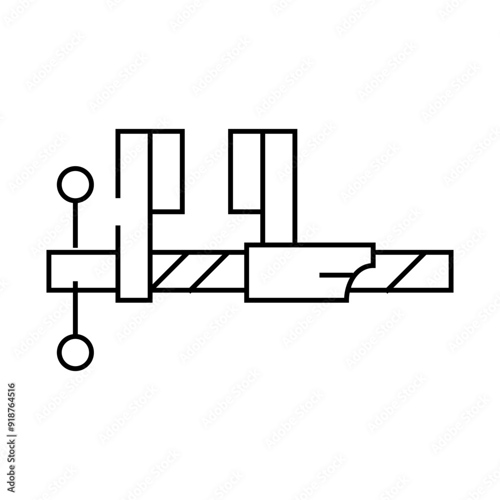 carpenter vice line icon vector. carpenter vice sign. isolated contour symbol black illustration carpenter vice line icon vector. carpenter vice sign. isolated contour symbol black illustration