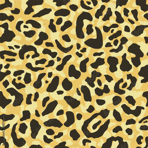 Jaguar or leopard skin pattern, repeating seamless texture. Animal print for textile design Vector 