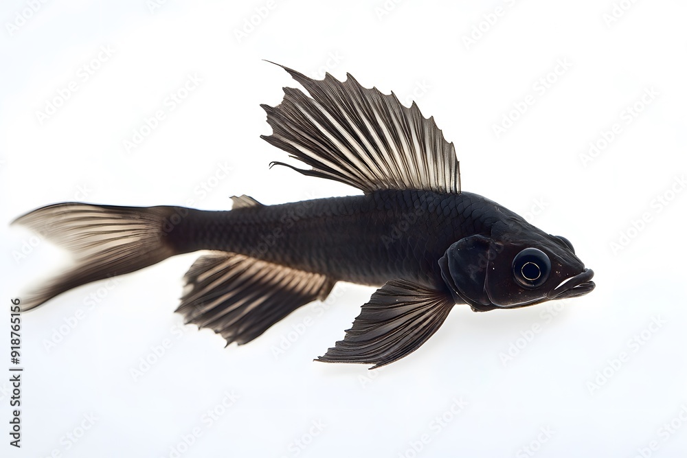 Black Sailfin Dragonet Fish. Black Sailfin Dragonet Fish.