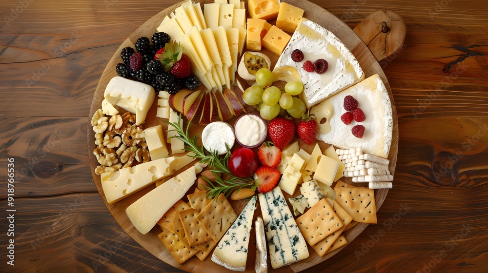 Gourmet Cheese Board with Fruit and Crackers Gourmet Cheese Board with Fruit and Crackers
