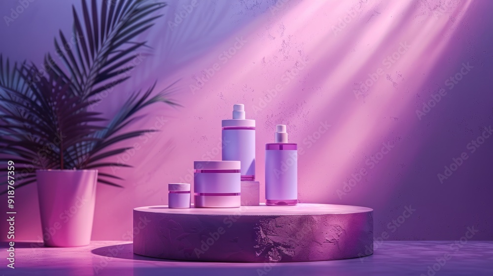 Product Display With Palm Tree Product Display With Palm Tree