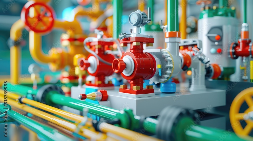 Close-up of industrial machinery with pipes and valves in a factory setting, showcasing engineering and mechanical components. Close-up of industrial machinery with pipes and valves in a factory setting, showcasing engineering and mechanical components.
