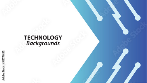 technology background with style lighting arrows suitable to template, banner, blue background, promotion, internet, web design, shop device, marketing, cyborg, and more