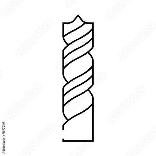 spur wood drill bit line icon vector. spur wood drill bit sign. isolated contour symbol black illustration