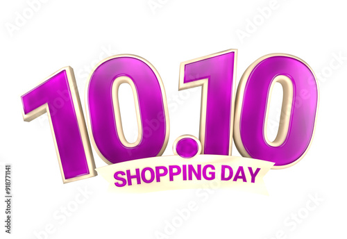 3D purple shopping day 1111 promotion sign 3d isolated for eleven day of eleven month