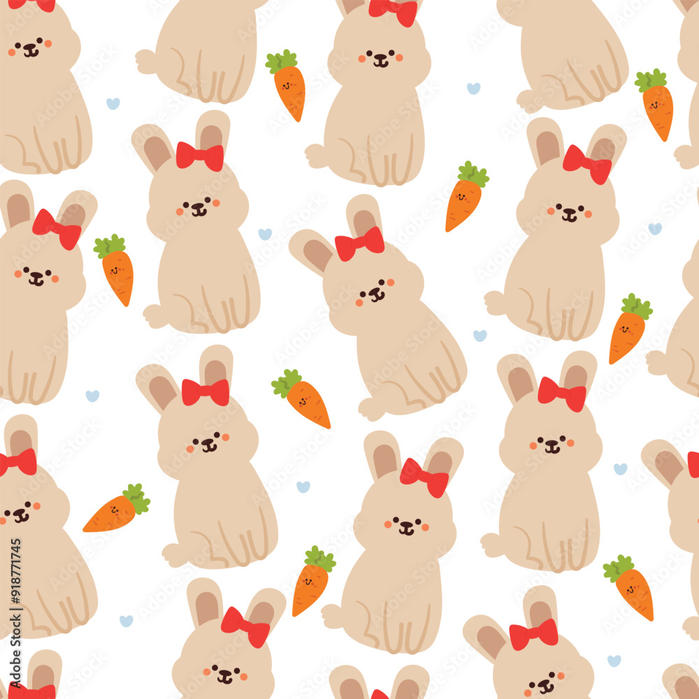seamless pattern cartoon bunny and carrot. cute animal wallpaper for textile, gift wrap paper seamless pattern cartoon bunny and carrot. cute animal wallpaper for textile, gift wrap paper