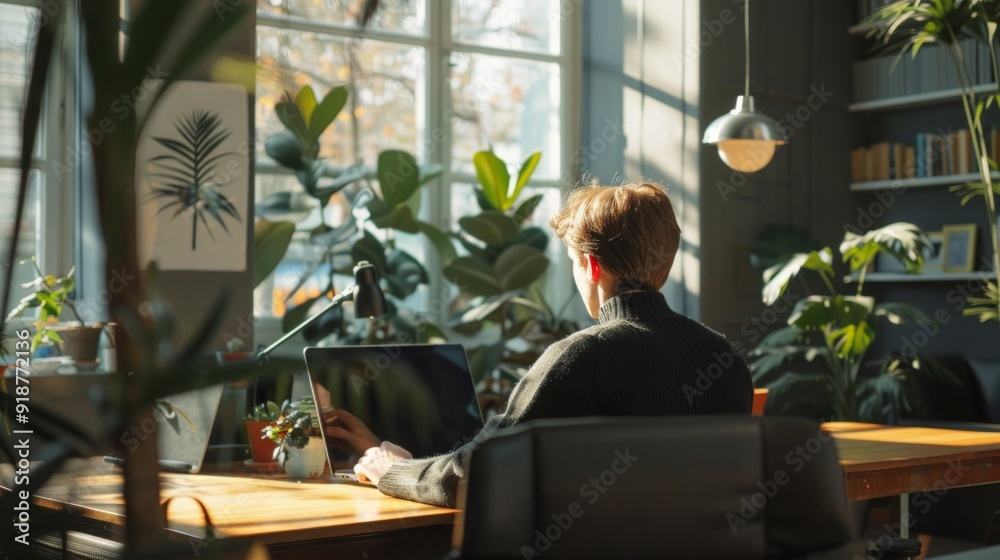 A man is sitting at a desk with a laptop in front of him A man is sitting at a desk with a laptop in front of him